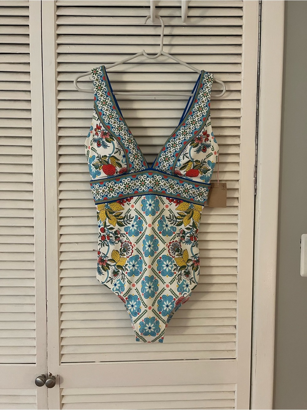Boden Porto Swimsuits, 10 long (tall), Citrus Vine Tile Multi, new with tags!! - Picture 5 of 9